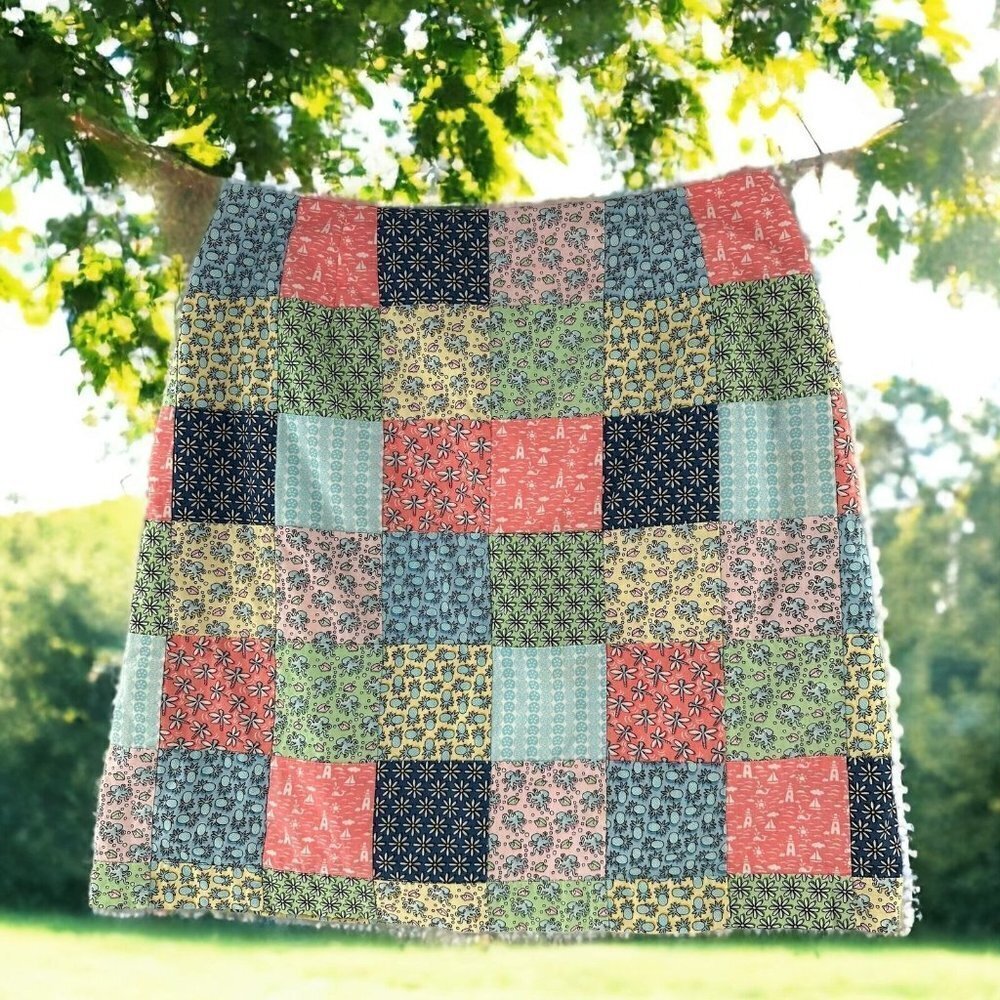 VINEYARD VINES Multi Print Patchwork Cotton Skirt Size 4